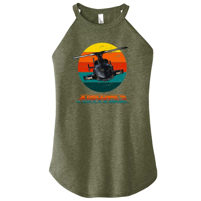 Airwolf Sunset 1980s Retro Women’s Perfect Tri Rocker Tank