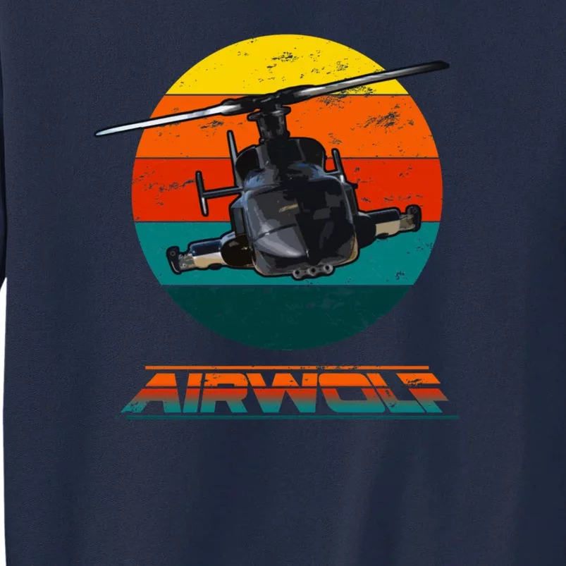 Airwolf Sunset 1980s Retro Tall Sweatshirt