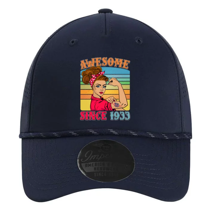 Awesome Since 1933 90th Birthday Messy Bun Rosie The Riveter Performance The Dyno Cap