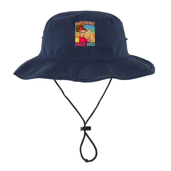 Awesome Since 1953 70th Birthday Messy Bun Rosie The Riveter Legacy Cool Fit Booney Bucket Hat