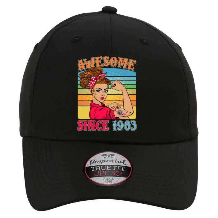 Awesome Since 1983 40th Birthday Messy Bun Rosie The Riveter The Original Performance Cap