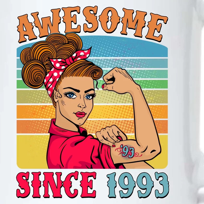 Awesome Since 1993 30th Birthday Messy Bun Rosie The Riveter Black Color Changing Mug