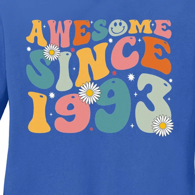 Awesome Since 1993 30th Birthday Retro Gifts Born In 1993 Ladies Long Sleeve Shirt