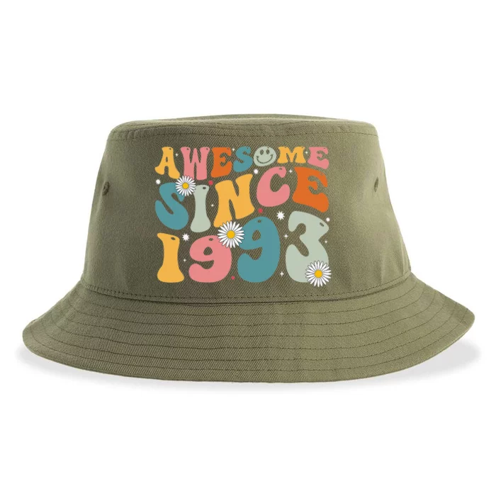 Awesome Since 1993 30th Birthday Retro Gifts Born In 1993 Sustainable Bucket Hat