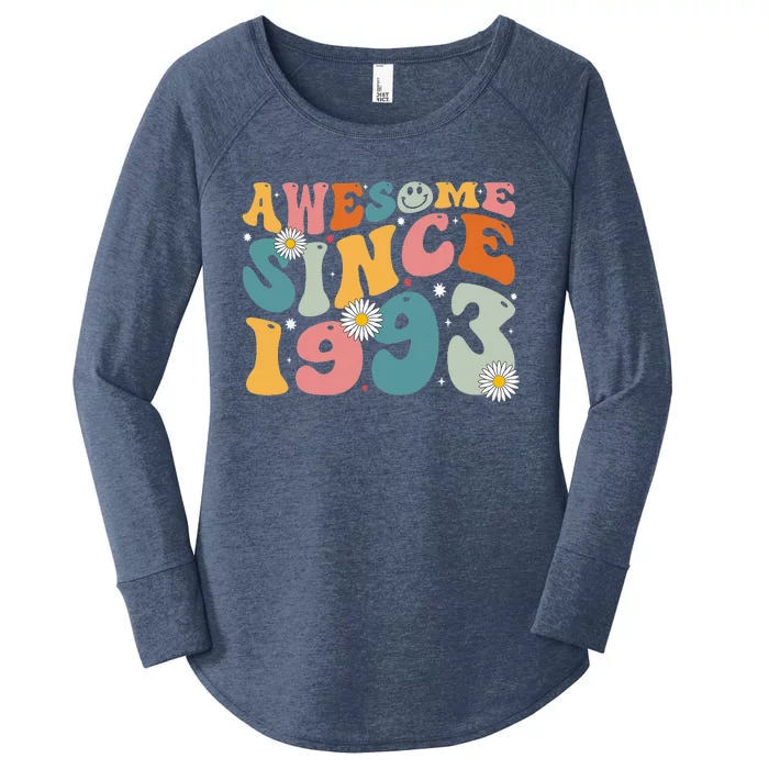 Awesome Since 1993 30th Birthday Retro Gifts Born In 1993 Women's Perfect Tri Tunic Long Sleeve Shirt