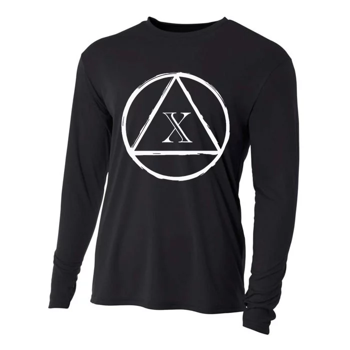 AA Sobriety 10 Yr Abstinence 10 Years Sober Anniversary Gift Cooling Performance Long Sleeve Crew