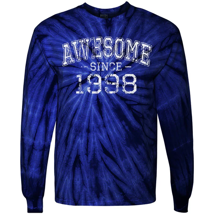 Awesome Since 1998 Vintage Style Born In 1998 Birthday Gift Tie-Dye Long Sleeve Shirt