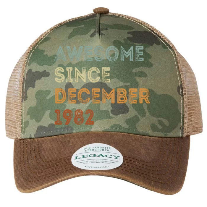 Awesome Since 1982 December Birthday 40 Years Old Legacy Tie Dye Trucker Hat