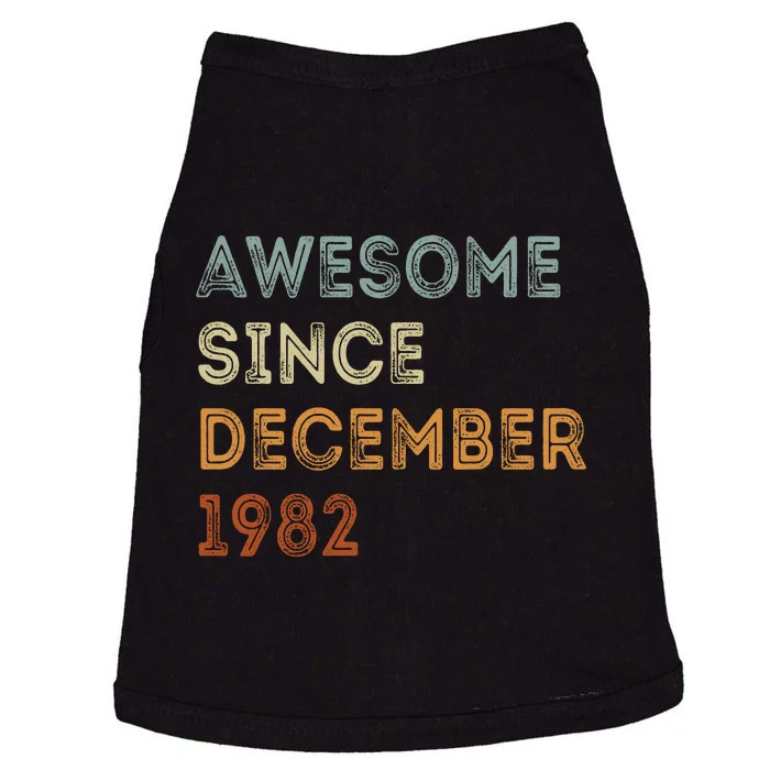 Awesome Since 1982 December Birthday 40 Years Old Doggie Tank