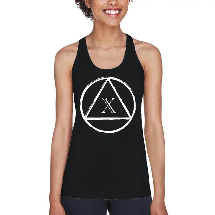 Aa Sobriety 10 Yr Abstinence 10 Years Sober Anniversary Gift Women's Racerback Tank