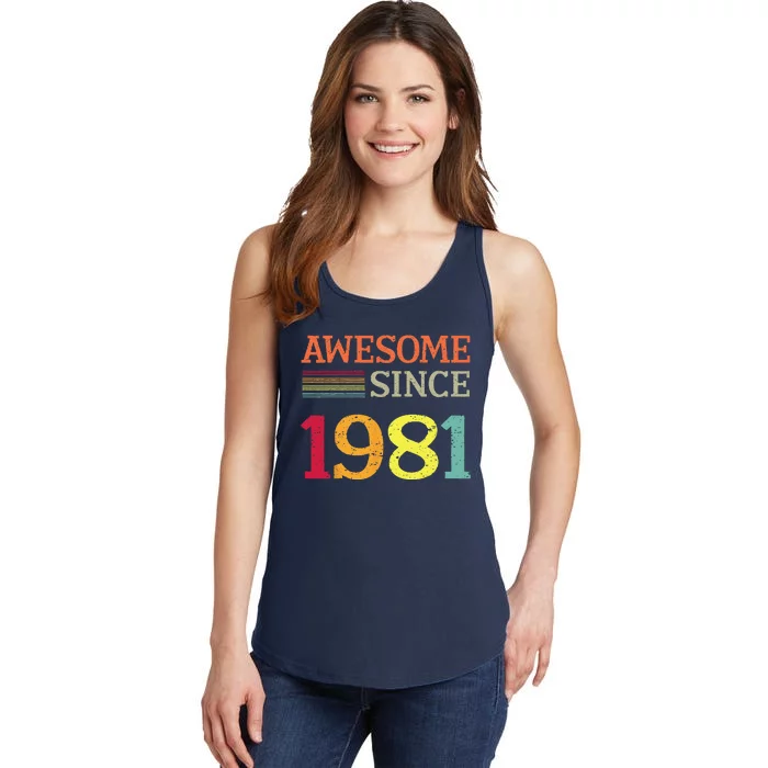 Awesome Since 1981 42th Birthday Retro Vintage Ladies Essential Tank