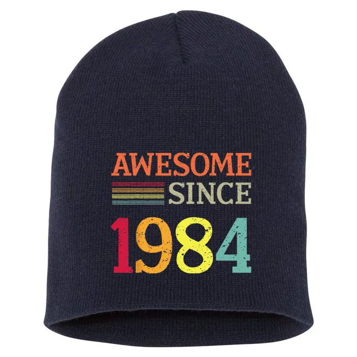 Awesome Since 1984 39th Birthday Retro Vintage Short Acrylic Beanie