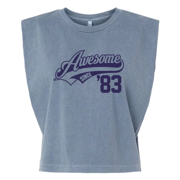 Awesome Since 1983 Funny Garment-Dyed Women's Muscle Tee