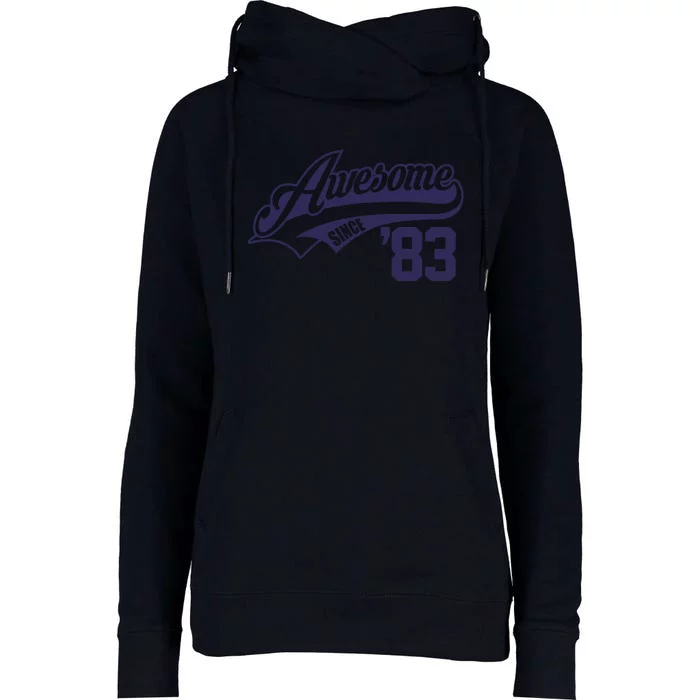 Awesome Since 1983 Funny Womens Funnel Neck Pullover Hood