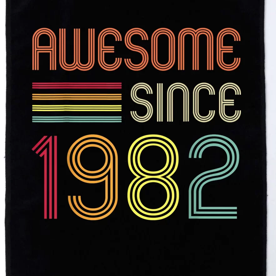 Awesome Since 1982 41st Birthday Retro Platinum Collection Golf Towel