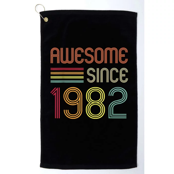 Awesome Since 1982 41st Birthday Retro Platinum Collection Golf Towel