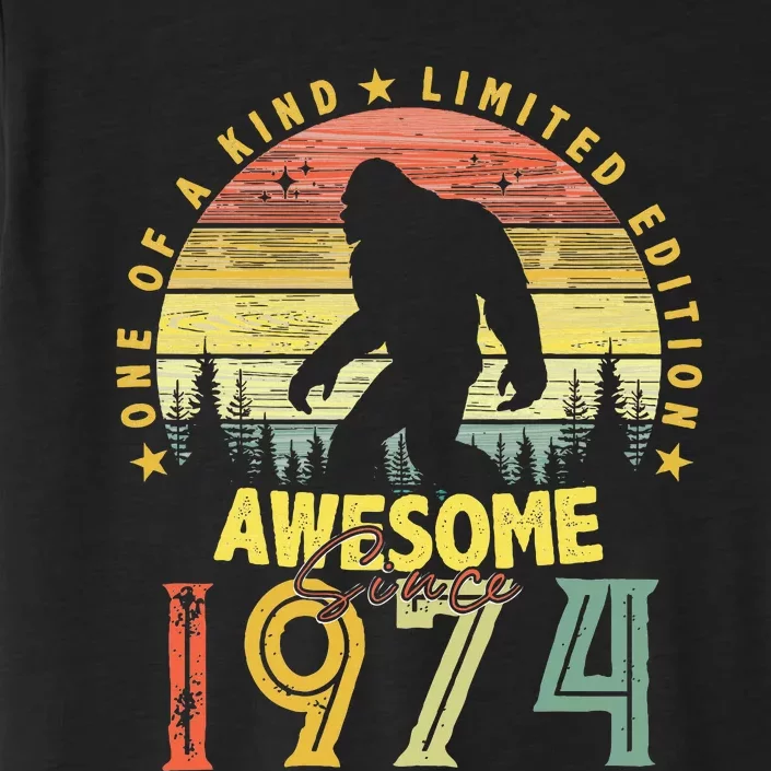 Awesome Since 1974 50th Birthday Gifts Bigfoot Born in 1974 ChromaSoft Performance T-Shirt