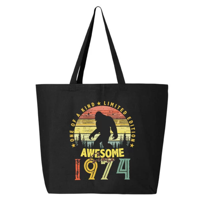 Awesome Since 1974 50th Birthday Gifts Bigfoot Born in 1974 25L Jumbo Tote