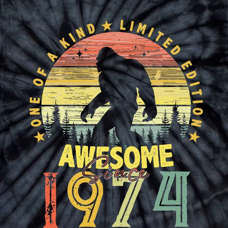 Awesome Since 1974 50th Birthday Gifts Bigfoot Born in 1974 Tie-Dye T-Shirt