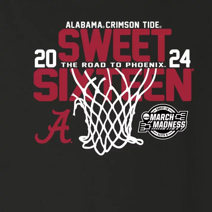 Alabamacrimsontide Sweet 16 2024 March Madness Basketball Toddler Long Sleeve Shirt