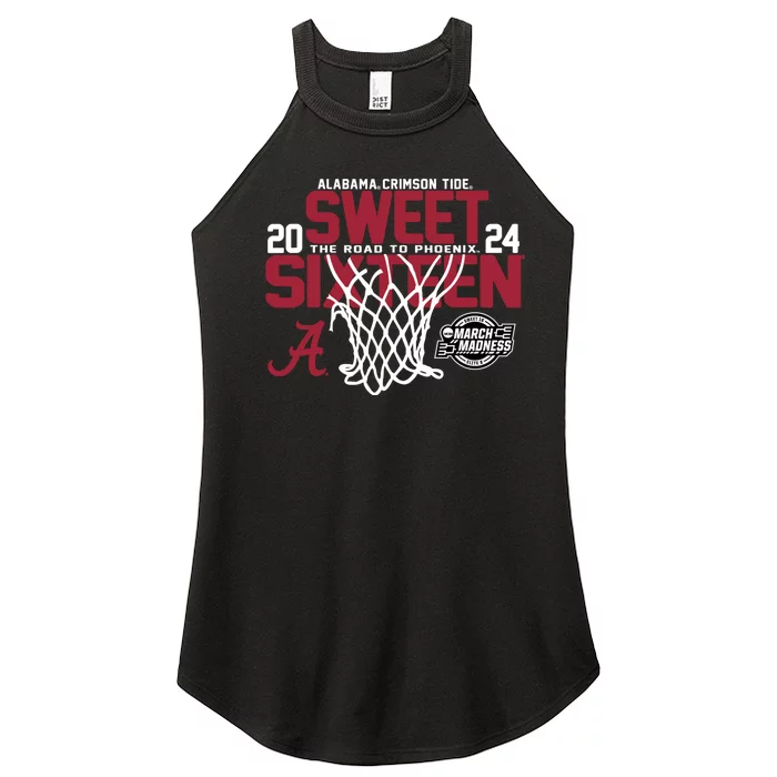 Alabamacrimsontide Sweet 16 2024 March Madness Basketball Women’s Perfect Tri Rocker Tank