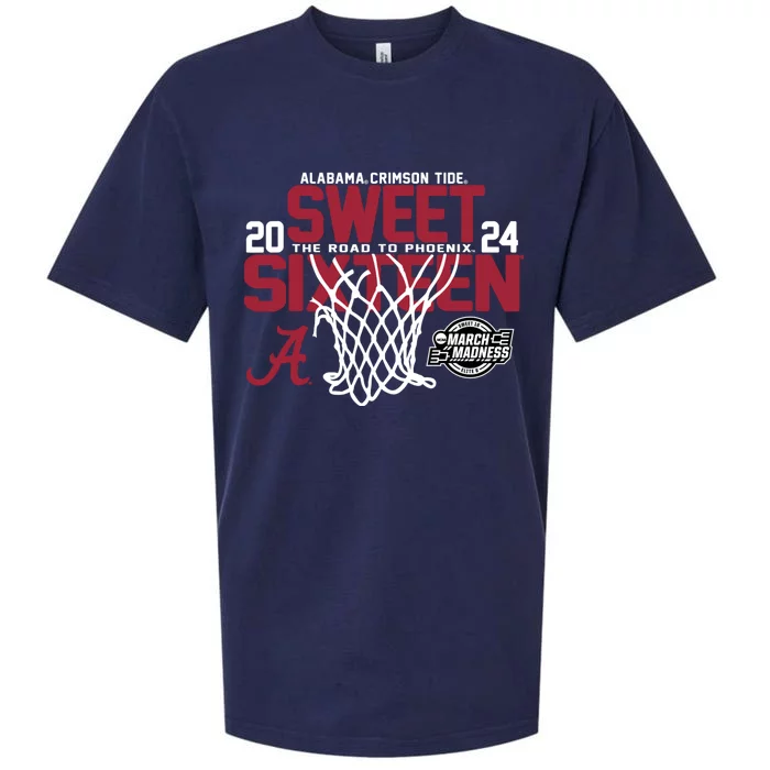 Alabamacrimsontide Sweet 16 2024 March Madness Basketball Sueded Cloud Jersey T-Shirt