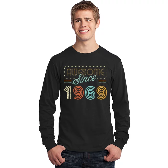 Awesome Since 1969 Year Of Birth Birthday Long Sleeve Shirt