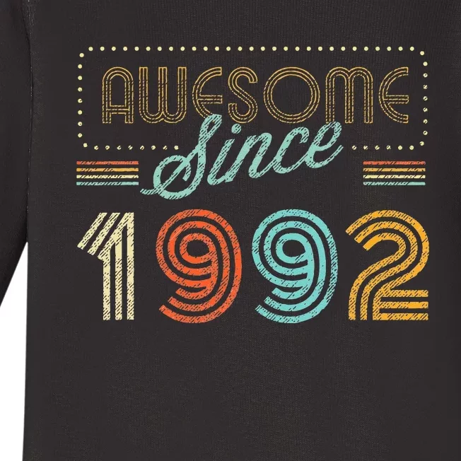 Awesome Since 1992 Year Of Birth Birthday Baby Long Sleeve Bodysuit