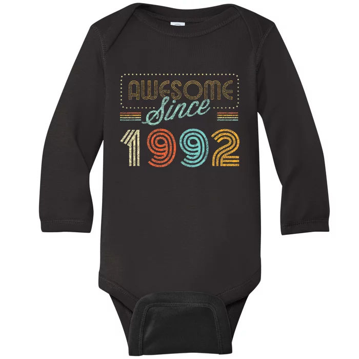 Awesome Since 1992 Year Of Birth Birthday Baby Long Sleeve Bodysuit