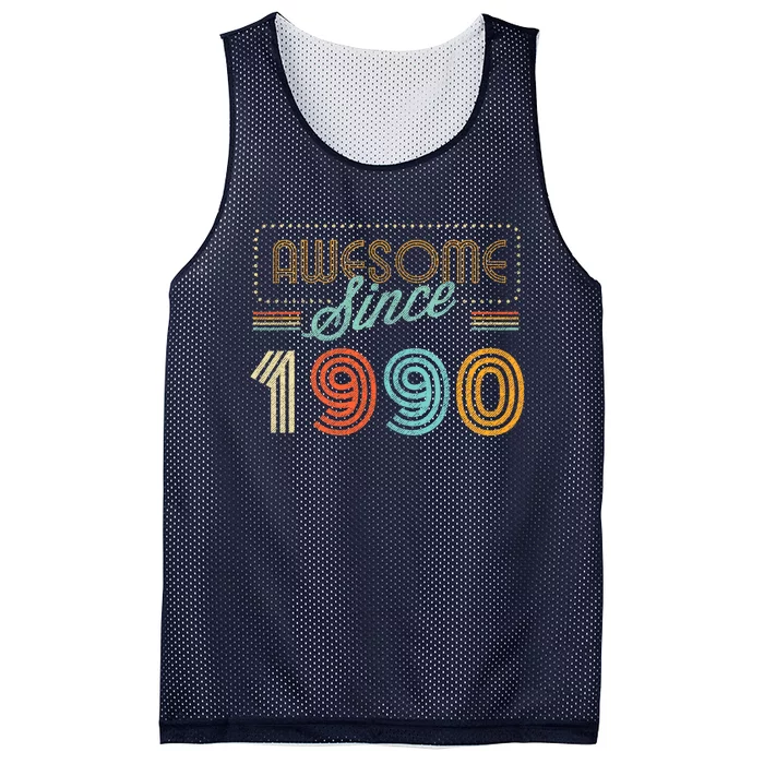 Awesome Since 1990 Year Of Birth Birthday Mesh Reversible Basketball Jersey Tank