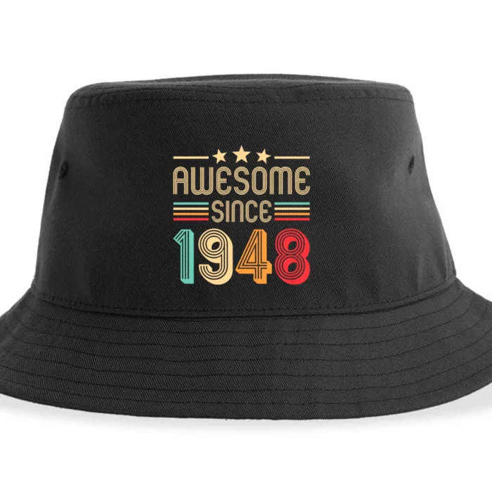 Awesome Since 1948 Birthday Retro Sustainable Bucket Hat