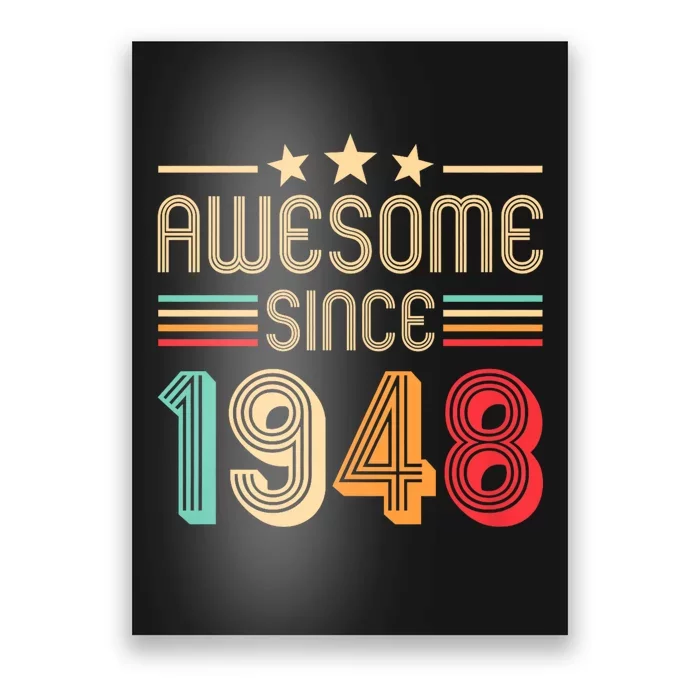 Awesome Since 1948 Birthday Retro Poster