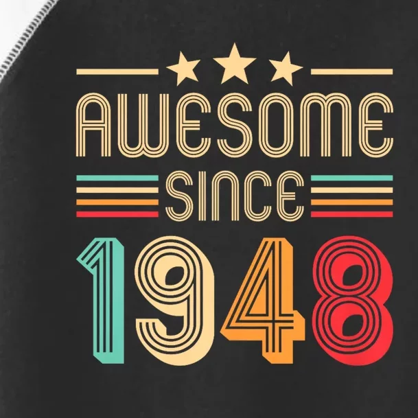 Awesome Since 1948 Birthday Retro Toddler Fine Jersey T-Shirt