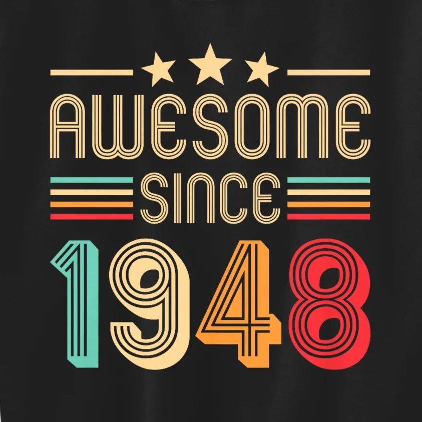 Awesome Since 1948 Birthday Retro Kids Sweatshirt