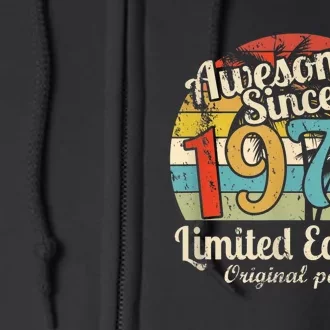 Awesome Since 1973 50 Year Old Bday M.e.n.s WoM.e.n.s 50th Birthday Full Zip Hoodie