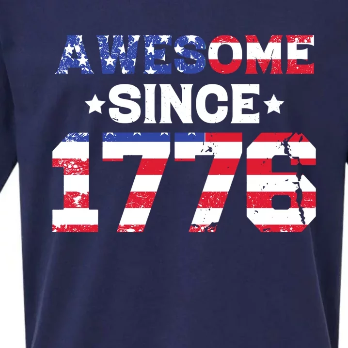 Awesome Since 1776 Patriotic Usa Flag Sueded Cloud Jersey T-Shirt