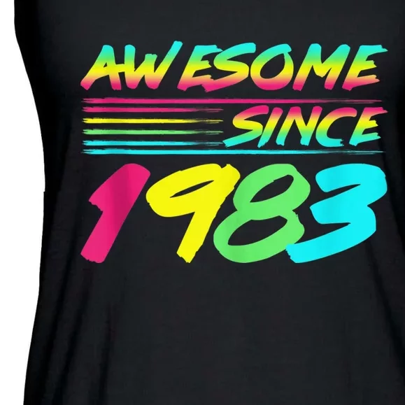 Awesome Since 1983 80s Retro 40th Birthday Ladies Essential Flowy Tank