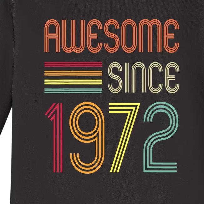 Awesome Since 1972 50th Birthday Retro Baby Long Sleeve Bodysuit