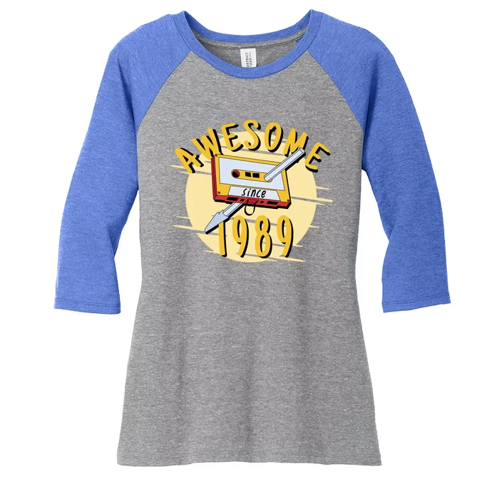 Awesome Since 1989 Women's Tri-Blend 3/4-Sleeve Raglan Shirt