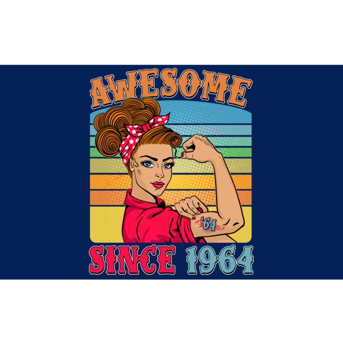 Awesome Since 1964 60th Birthday Messy Bun Rosie The Riveter Bumper Sticker