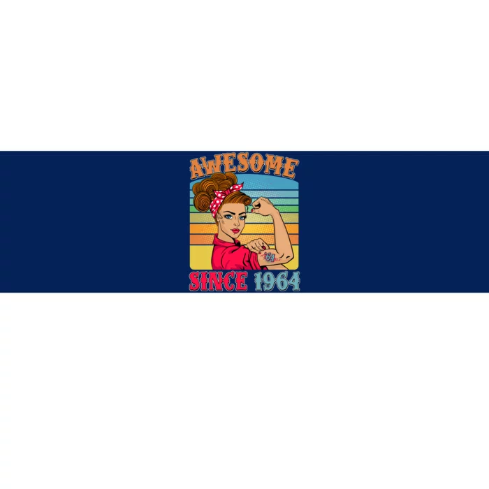 Awesome Since 1964 60th Birthday Messy Bun Rosie The Riveter Bumper Sticker