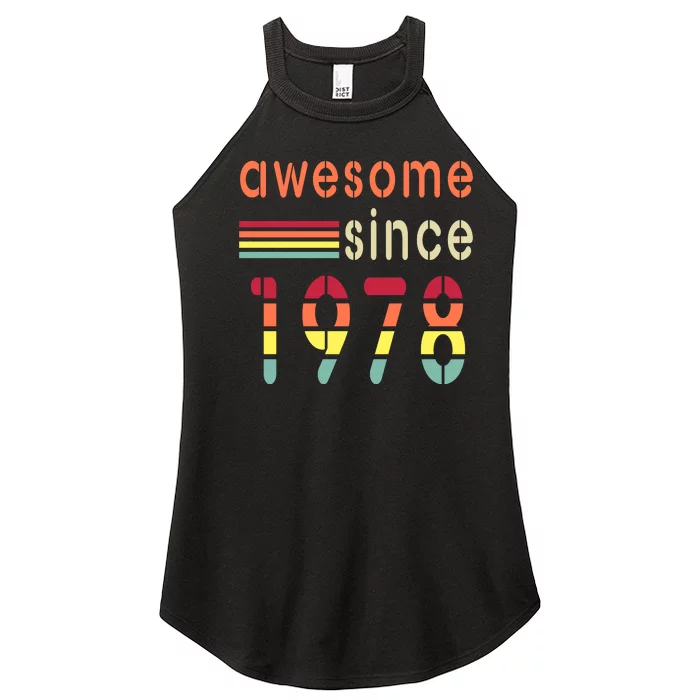 Awesome Since 1978 Birthday Retro Cool Gift Women’s Perfect Tri Rocker Tank