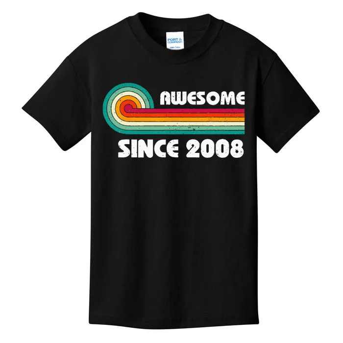 Awesome Since 2008 15th Birthday Vintage Retro Kids T-Shirt