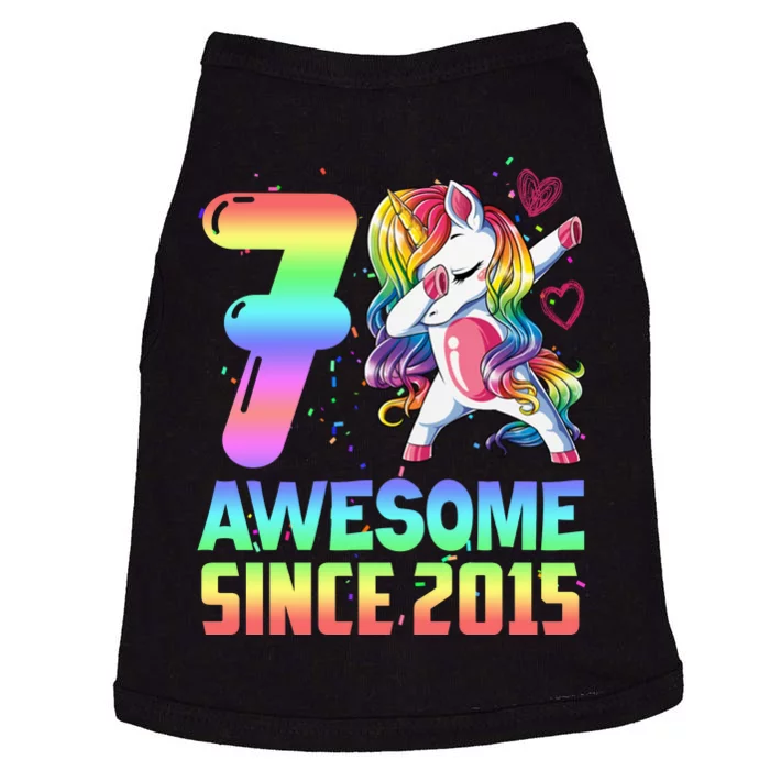 Awesome Since 2015 Unicorn 7th Birthday 7 Years Old Doggie Tank