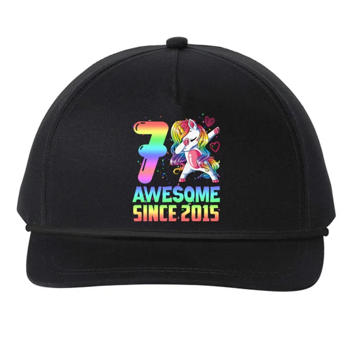 Awesome Since 2015 Unicorn 7th Birthday 7 Years Old Snapback Five-Panel Rope Hat