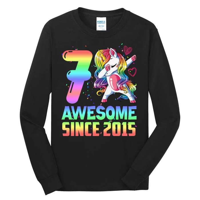 Awesome Since 2015 Unicorn 7th Birthday 7 Years Old Tall Long Sleeve T-Shirt