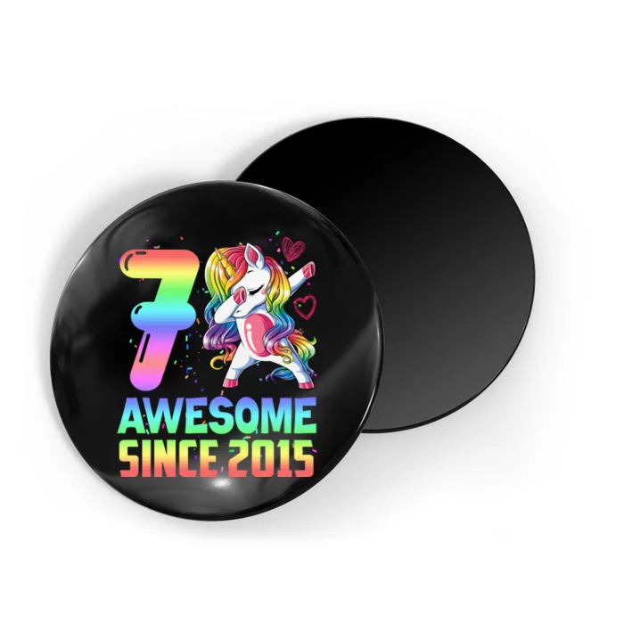 Awesome Since 2015 Unicorn 7th Birthday 7 Years Old Magnet