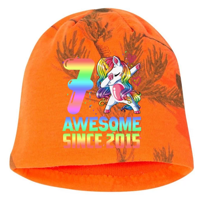 Awesome Since 2015 Unicorn 7th Birthday 7 Years Old Kati - Camo Knit Beanie