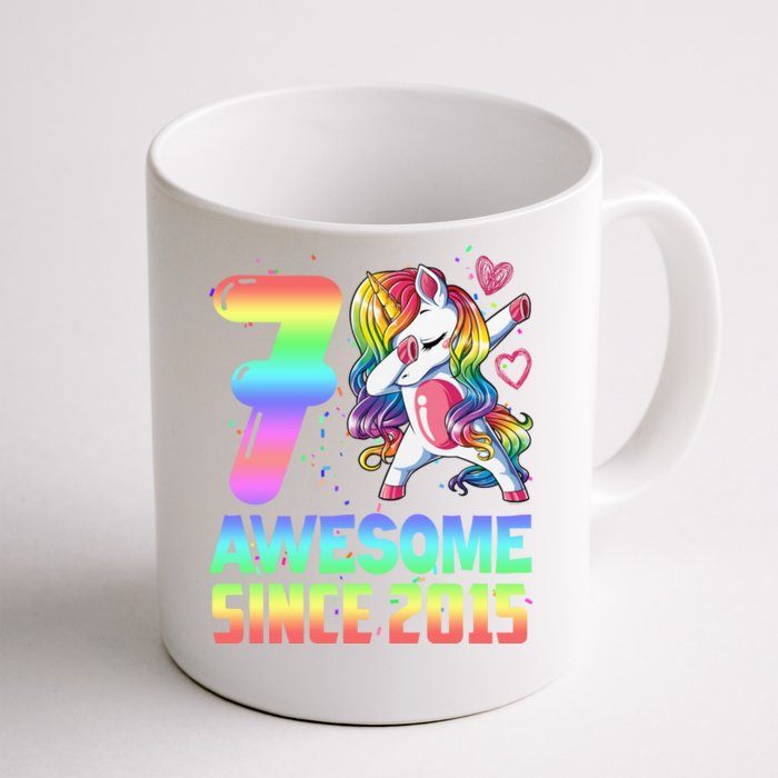 Awesome Since 2015 Unicorn 7th Birthday 7 Years Old Front & Back Coffee Mug