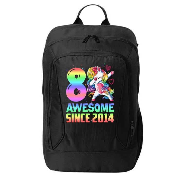 Awesome Since 2014 Unicorn 8th Birthday 8 Years Old City Backpack